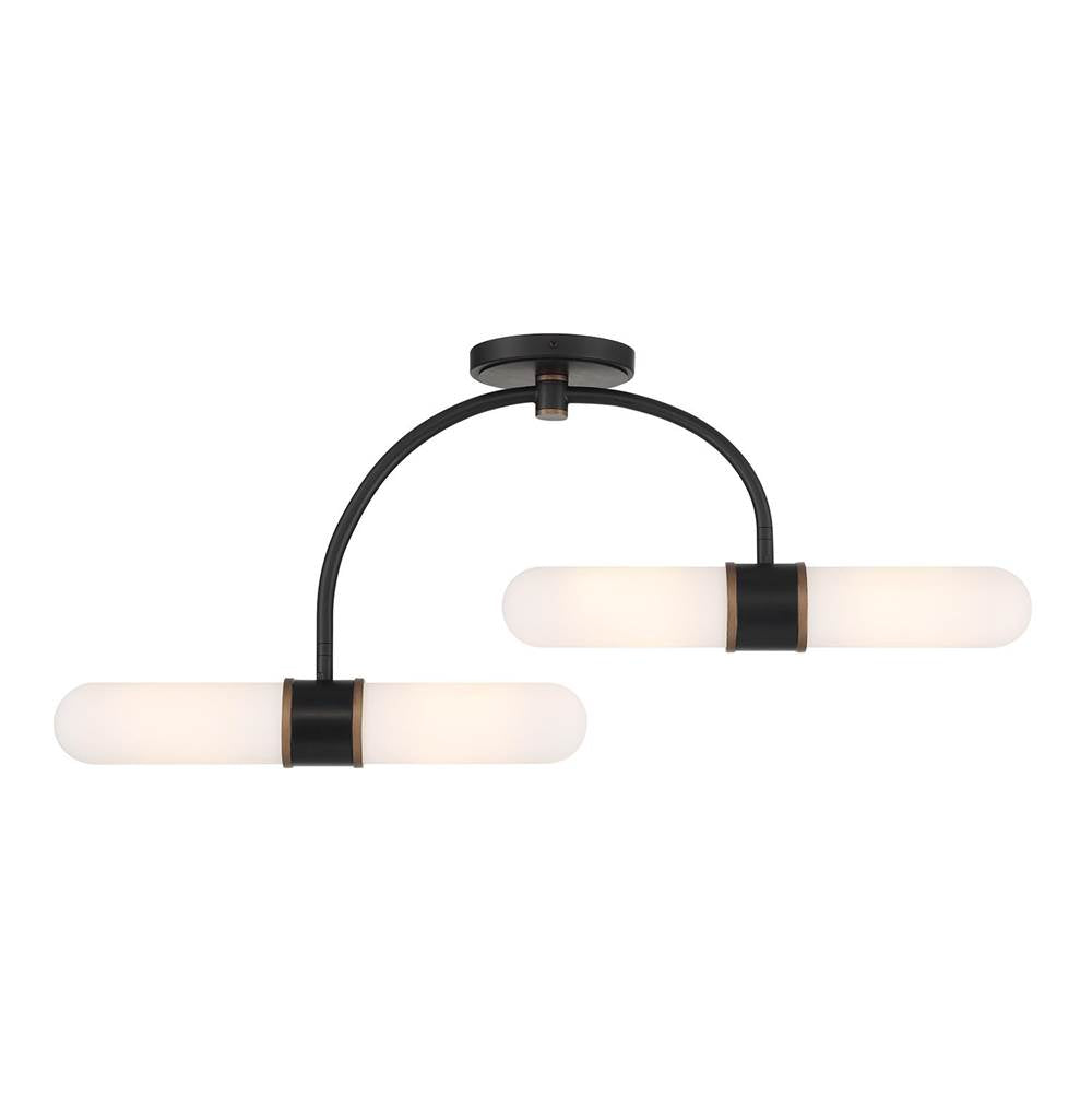 Crystorama CAP-8514-MK-TG Matte Black,Textured Gold Brian Patrick Flynn Capsule 4 Light Led Matte Black Plus Textured Gold Semi Flush Image 1