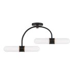 Crystorama Capsule Brian Patrick Flynn Capsule 4 Light Led Matte Black Plus Textured Gold Semi Flush
