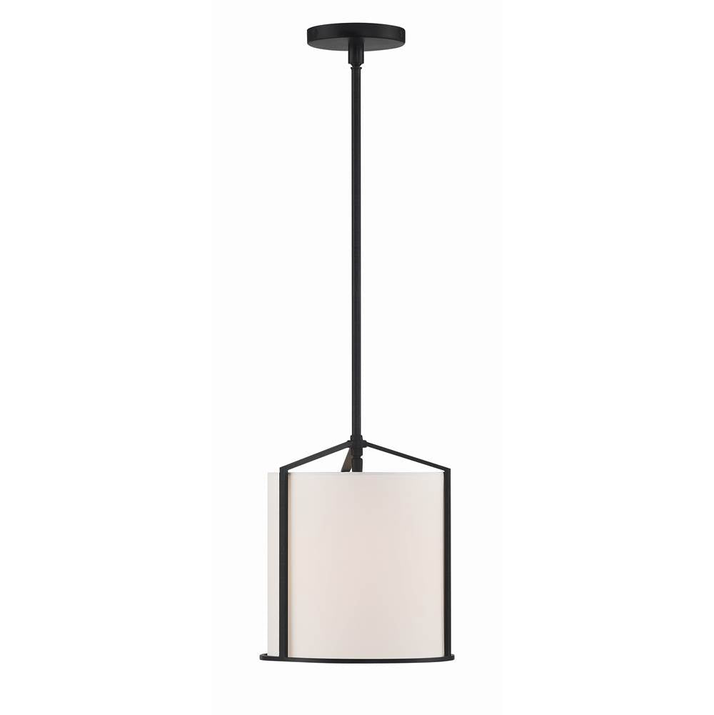 Crystorama CAR-9201-BK Black Carlyn 1 Light Black Pendant Image 1