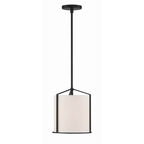 Crystorama CAR-9201-BK Black Carlyn 1 Light Black Pendant Image 1