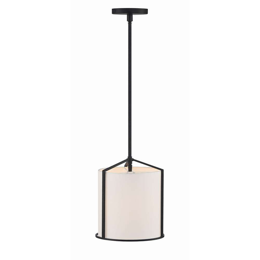 Crystorama CAR-9201-BK Black Carlyn 1 Light Black Pendant Image 3