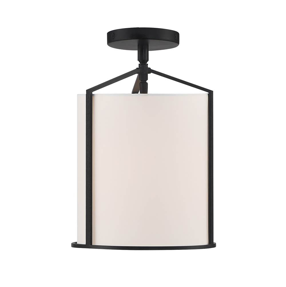 Crystorama Carlyn 1 Light Black Ceiling Mount