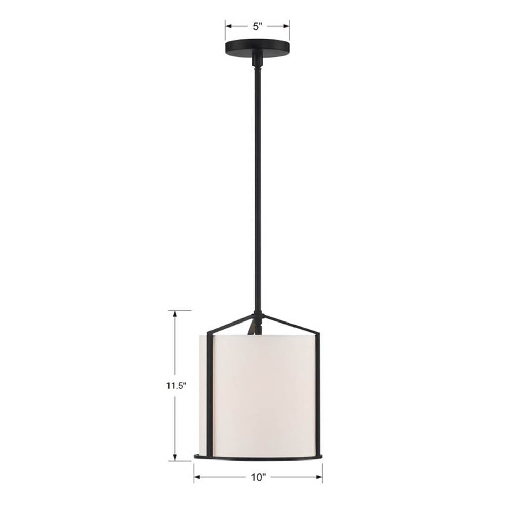 Crystorama CAR-9201-BK Black Carlyn 1 Light Black Pendant Image 2