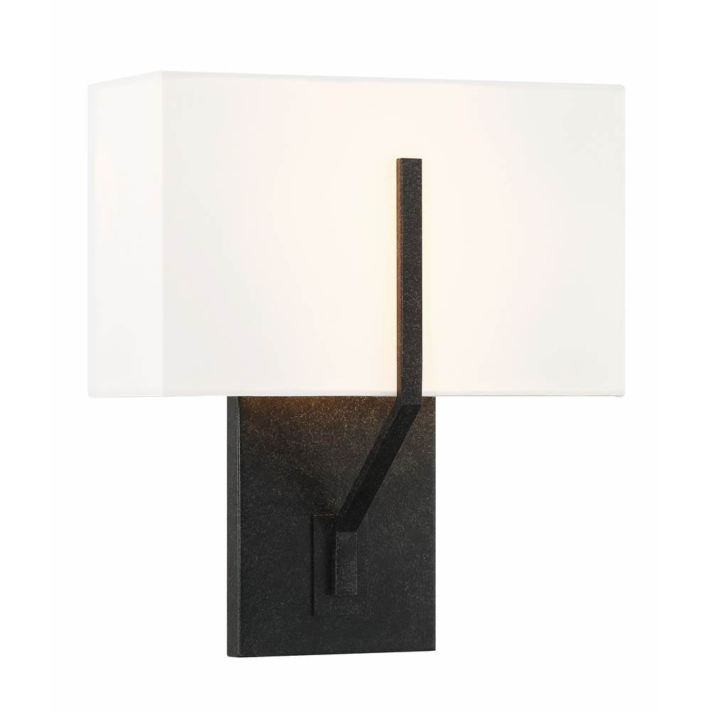 Crystorama CAR-9202-BK Black Carlyn 2 Light Black Sconce Image 1