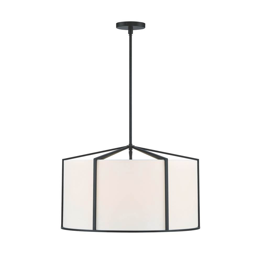 Crystorama CAR-9206-BK Black Carlyn 6 Light Black Pendant Image 1