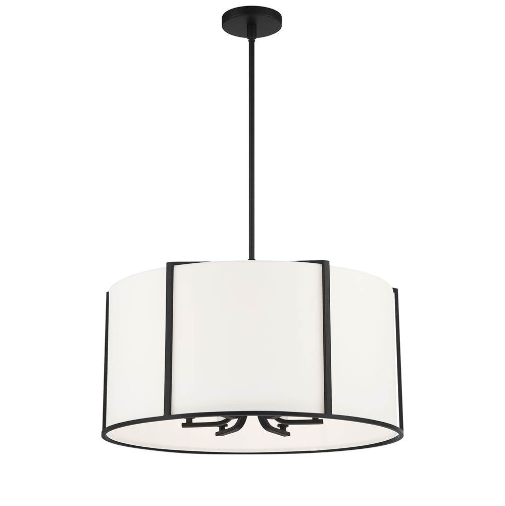 Crystorama Carlyn 6 Light Black Pendant