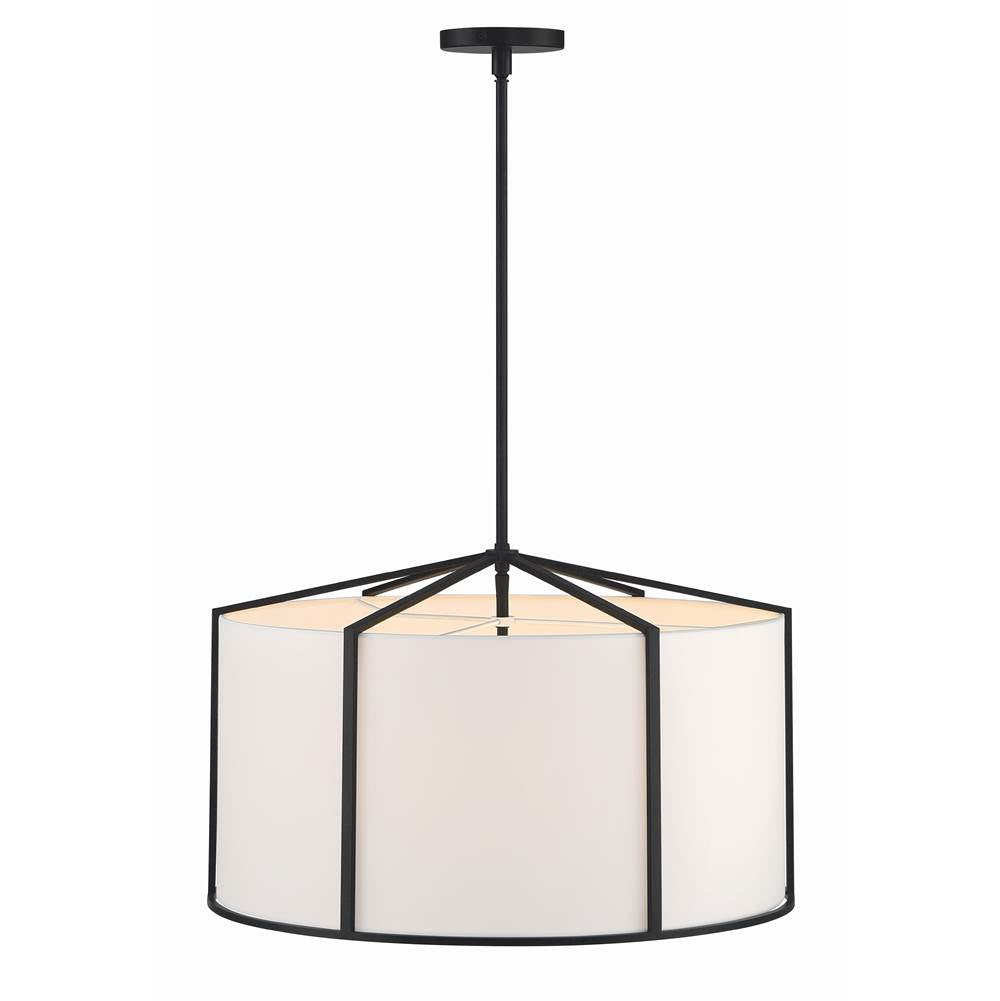 Crystorama CAR-9206-BK Black Carlyn 6 Light Black Pendant Image 4