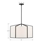 Crystorama CAR-9206-BK Black Carlyn 6 Light Black Pendant Image 2