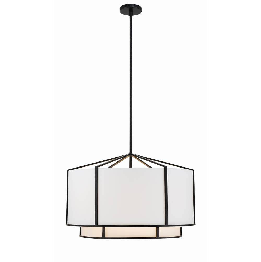 Crystorama CAR-9209-BK Black Carlyn 6 Light Black Chandelier Image 1