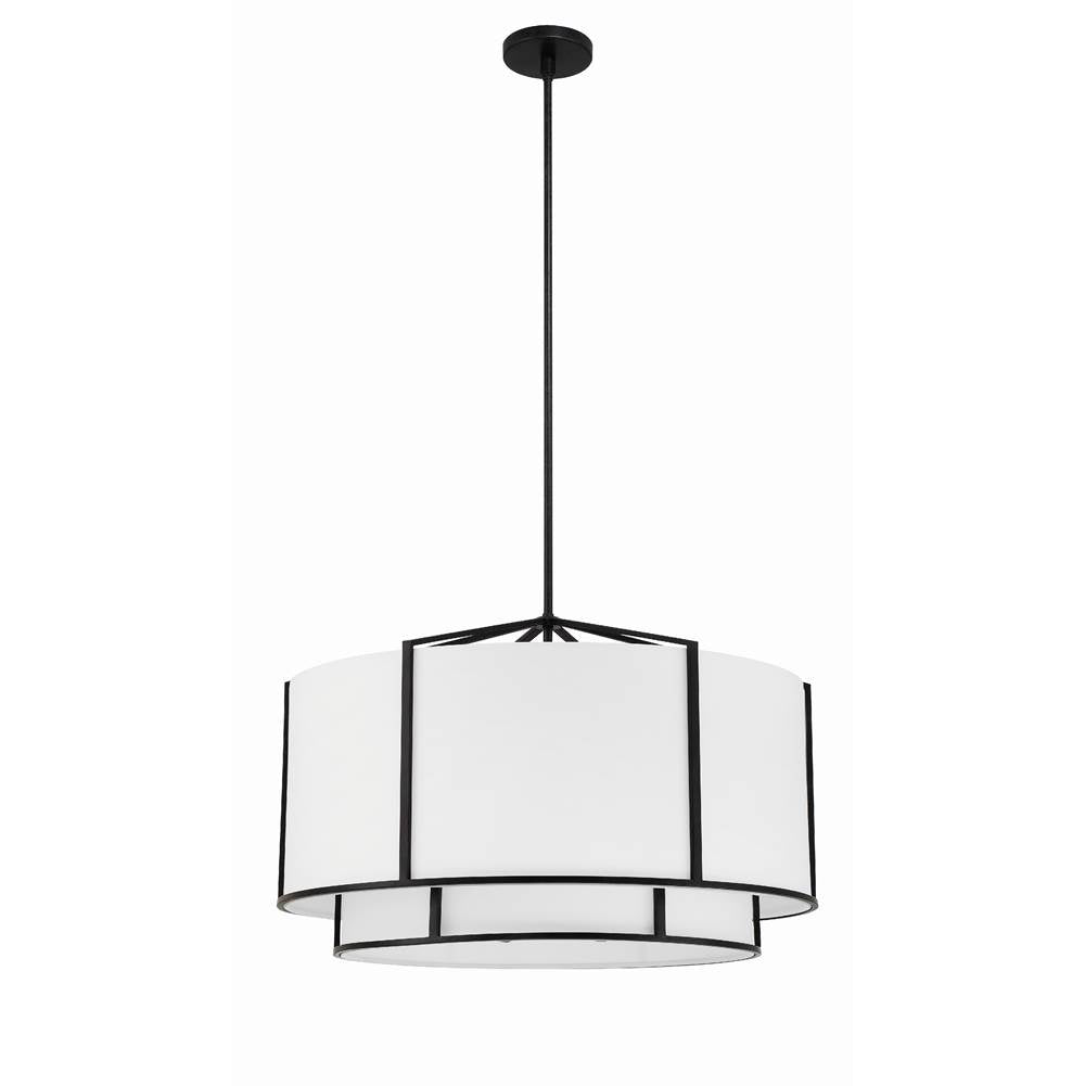 Crystorama Carlyn 6 Light Black Chandelier