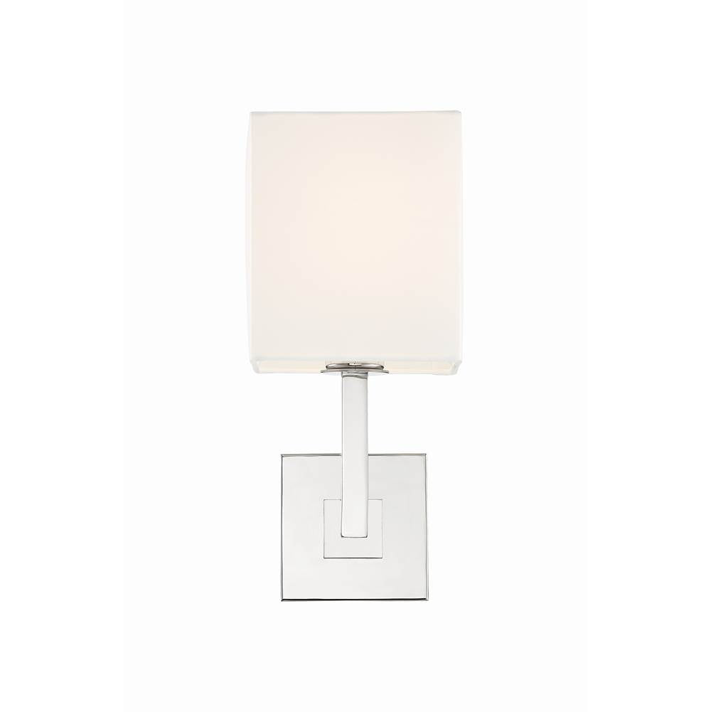 Crystorama Chatham 1 Light Polished Nickel Wall Mount