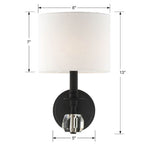 Crystorama CHI-211-BF Black Forged Chimes 1 Light Black Forged Wall Mount Image 2