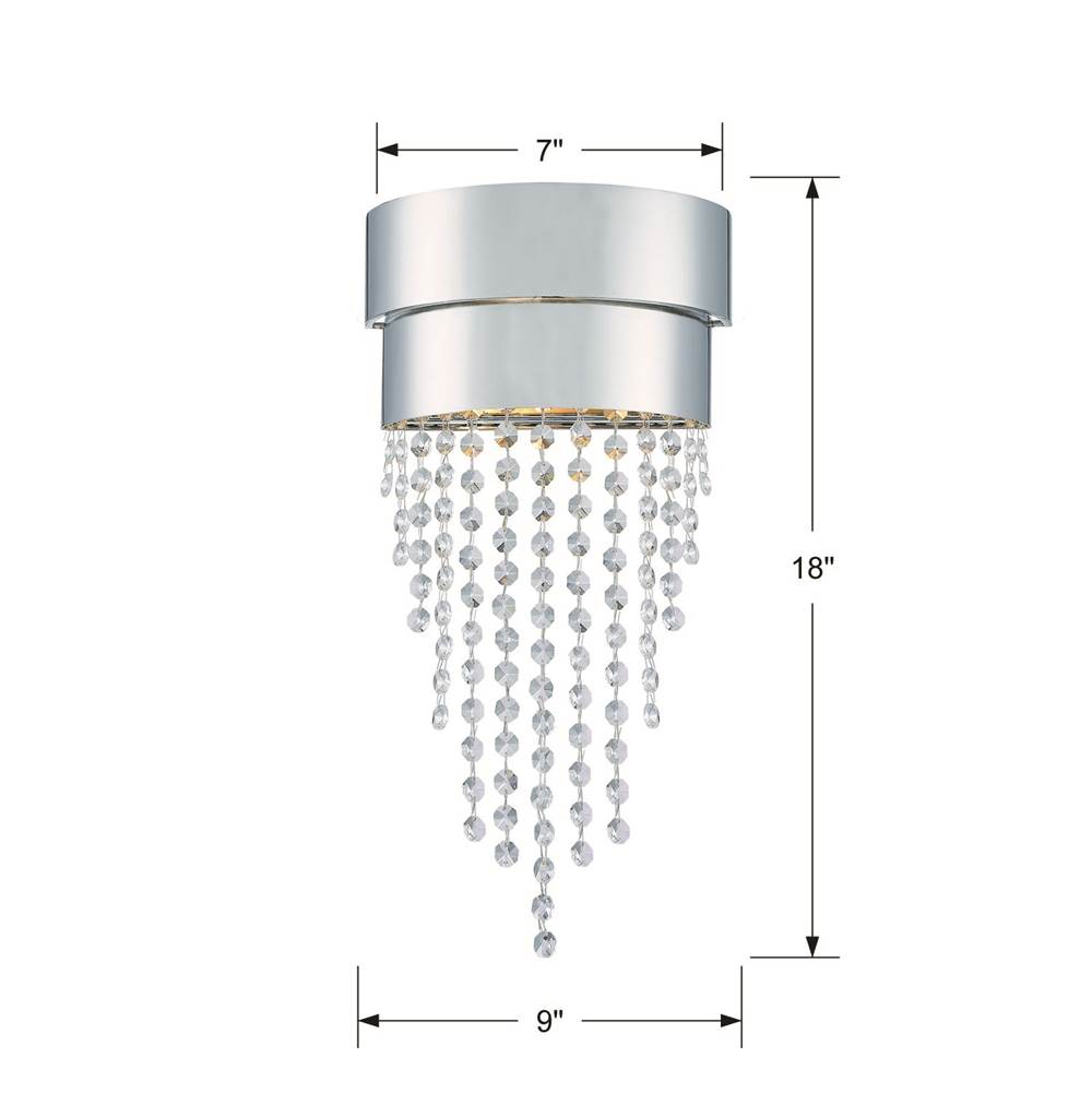Crystorama Clarksen 2 Light Polished Nickel Wall Mount