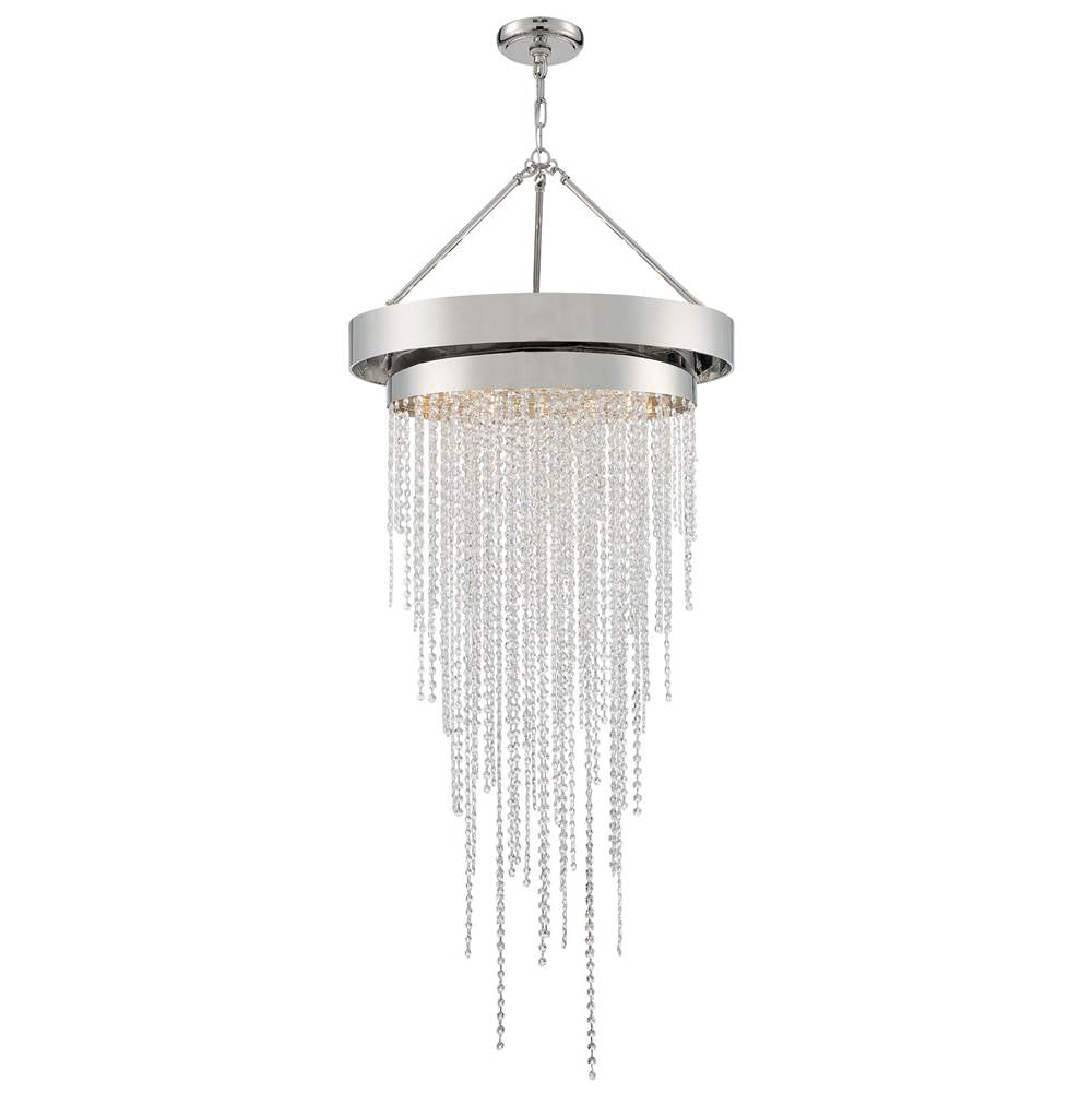 Crystorama CLA-A3207-PN-CL-MWP Polished Nickel Clarksen 6 Light Polished Nickel Chandelier Image 1