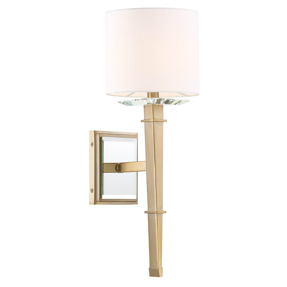 Crystorama Clifton 1 Light Aged Brass Wall Mount