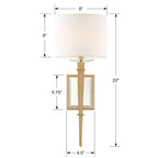 Crystorama CLI-231-AG Aged Brass Clifton 1 Light Aged Brass Wall Mount Image 2