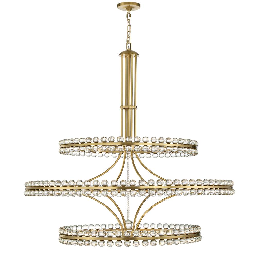 Crystorama CLO-8000-AG Aged Brass Clover 24 Light Aged Brass Chandelier Image 1
