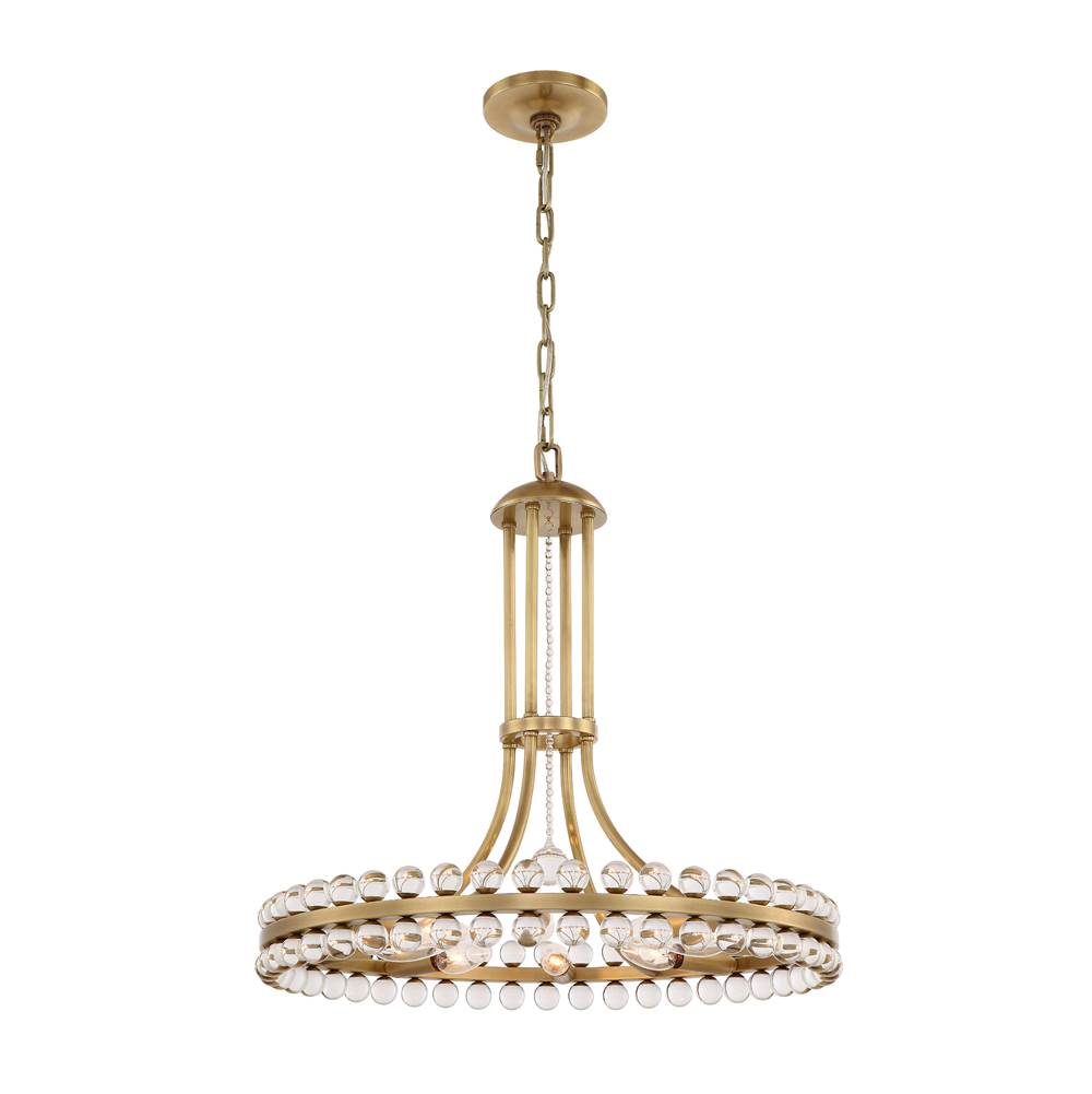 Crystorama CLO-8898-AG Aged Brass Clover 8 Light Aged Brass Chandelier Image 1