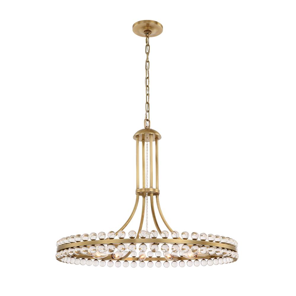 Crystorama CLO-8899-AG Aged Brass Clover 12 Light Aged Brass Chandelier Image 1
