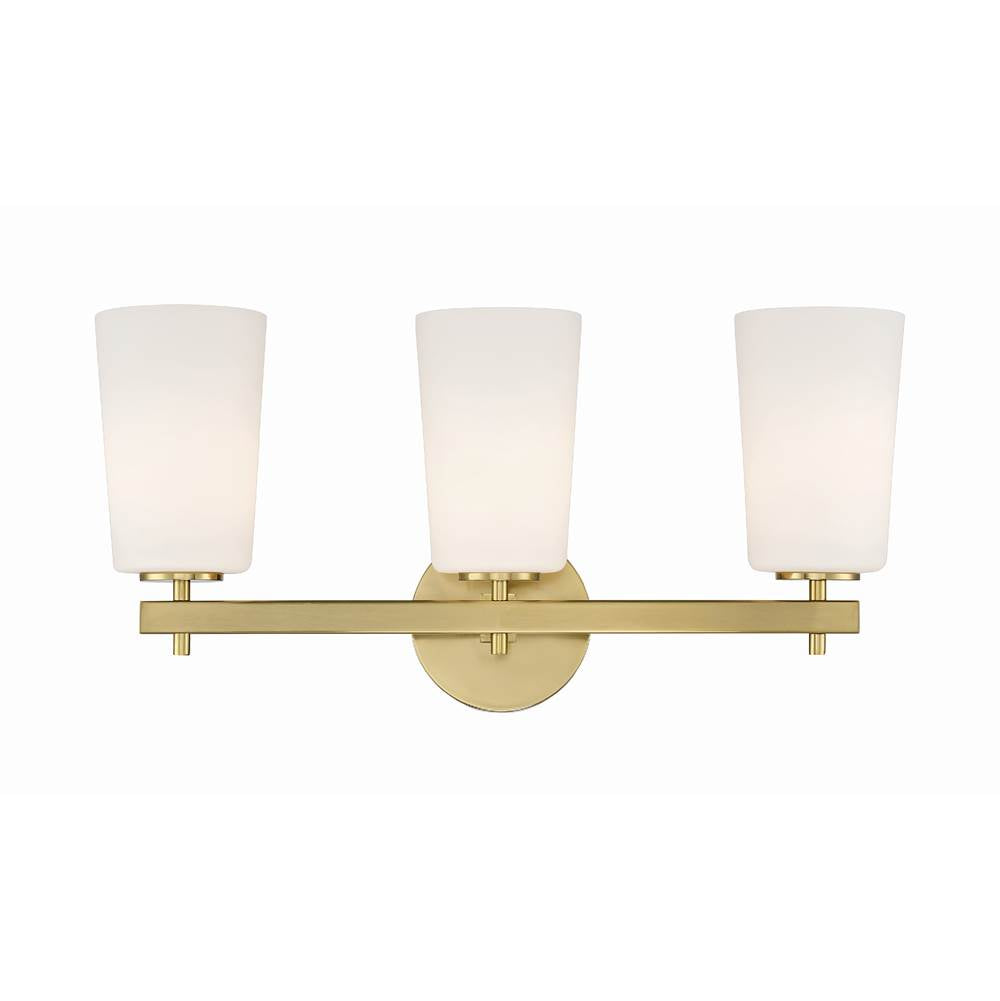 Crystorama COL-103-AG Aged Brass Colton 3 Light Aged Brass Wall Mount Image 1