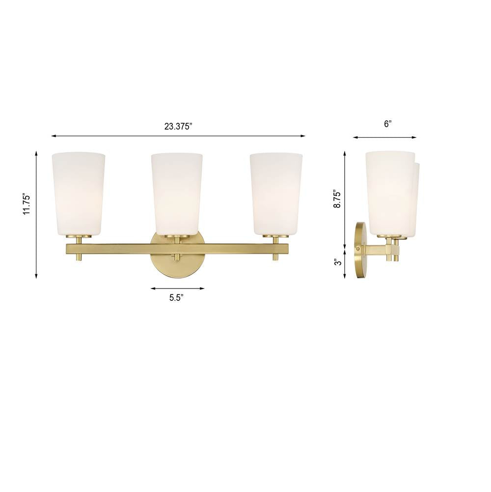 Crystorama COL-103-AG Aged Brass Colton 3 Light Aged Brass Wall Mount Image 2