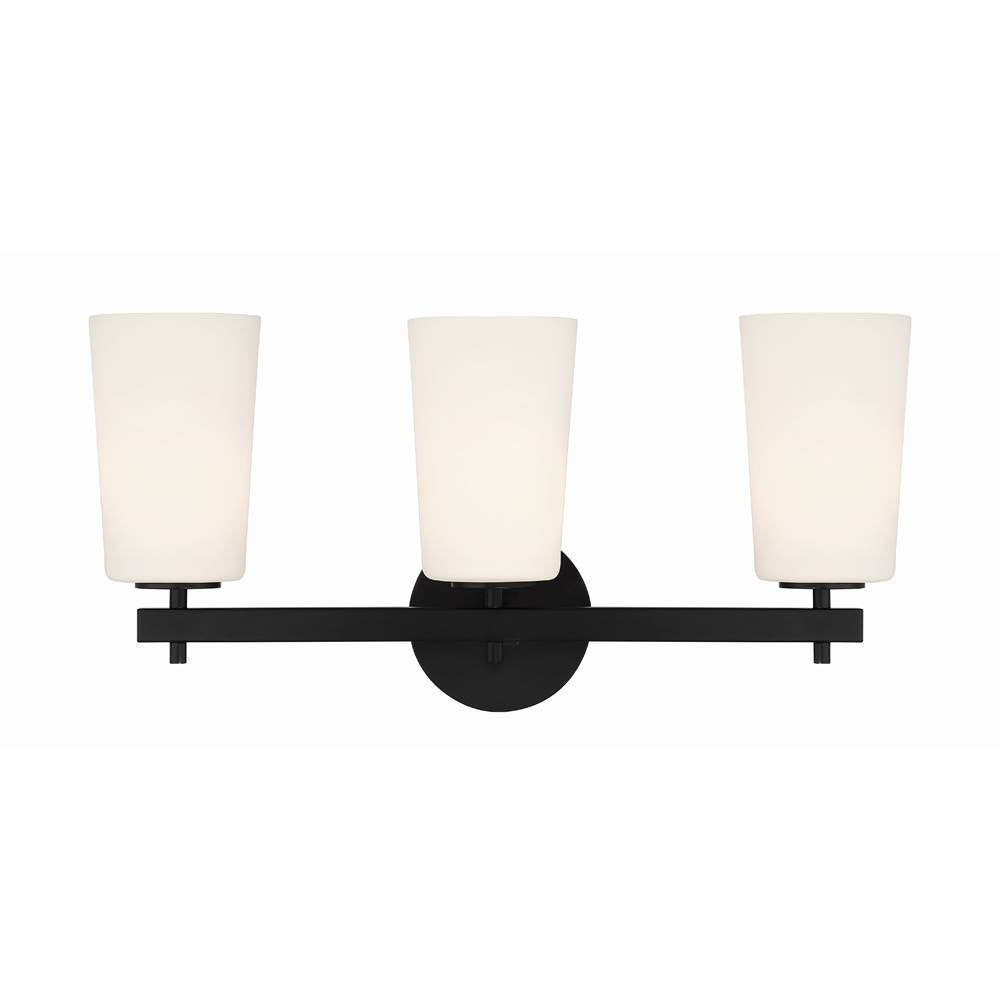 Crystorama COL-103-BK Black Colton 3 Light Black Wall Mount Image 1