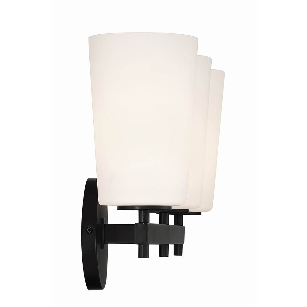Crystorama Colton 3 Light Aged Brass Wall Mount
