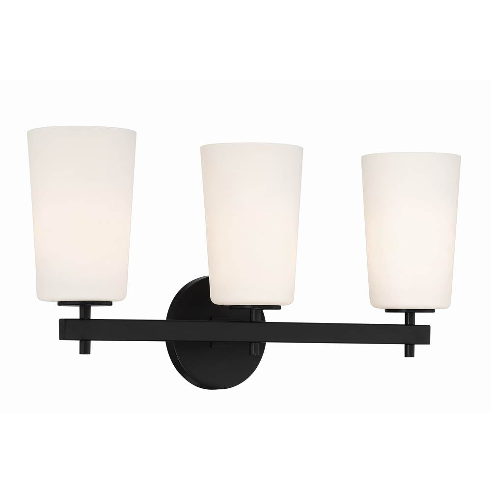 Crystorama COL-103-BK Black Colton 3 Light Black Wall Mount Image 6