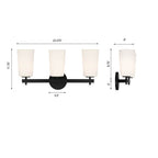 Crystorama COL-103-BK Black Colton 3 Light Black Wall Mount Image 2