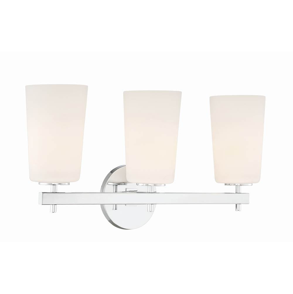 Crystorama COL-103-CH Polished Chrome Colton 3 Light Polished Chrome Wall Mount Image 4