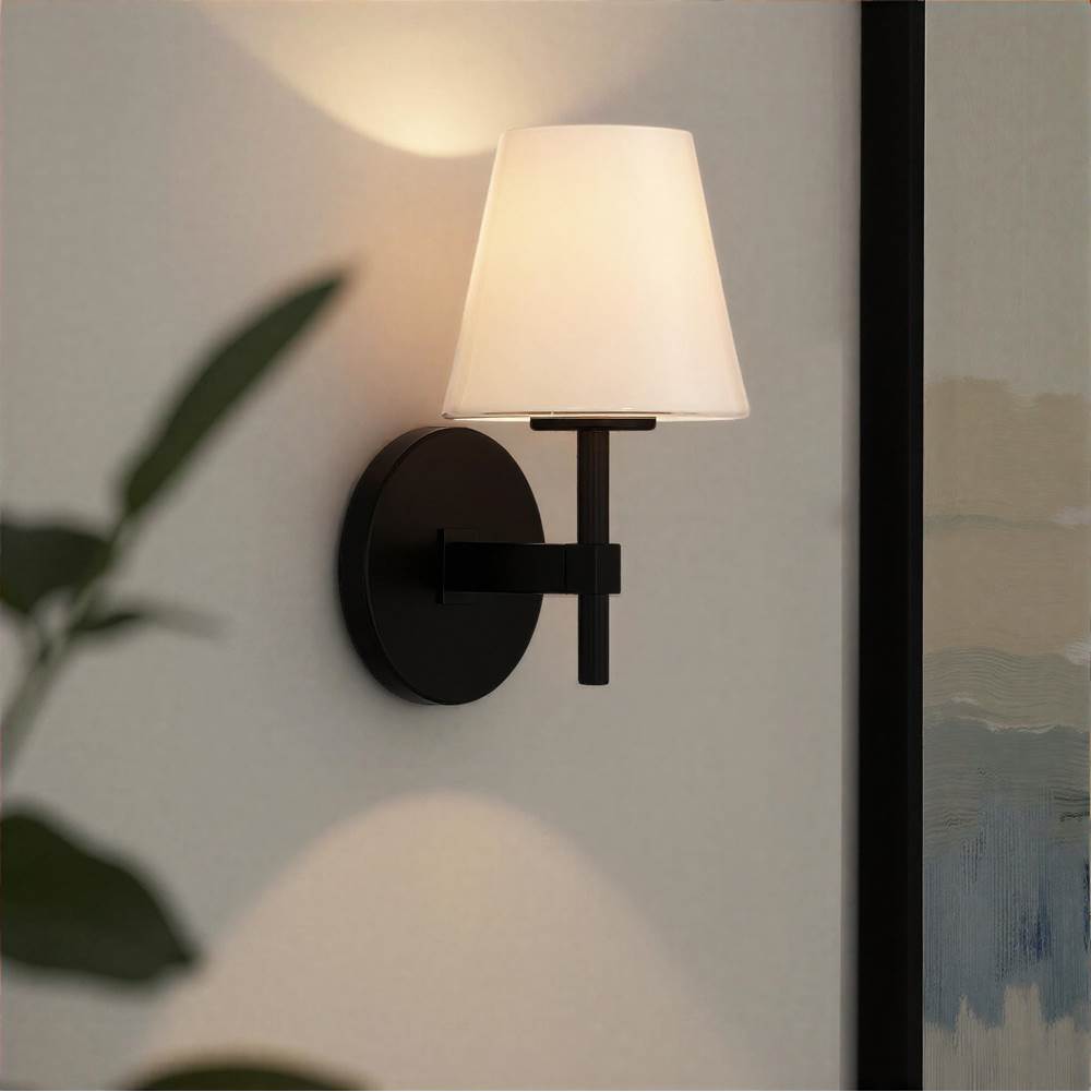 Crystorama COL-201-BK Black Colton 6'' Black Sconce Image 3