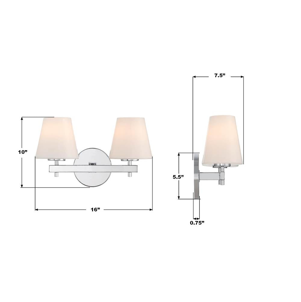 Crystorama COL-202-CH Polished Chrome Colton 16'' Polished Chrome Sconce Image 2