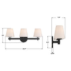 Crystorama COL-203-BK Black Colton 24.5'' Black Bathroom Vanity Image 2