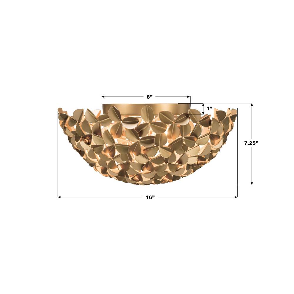 Crystorama COR-7100-SG Soft Gold Cora 16'' Soft Gold Flush Mount Image 2