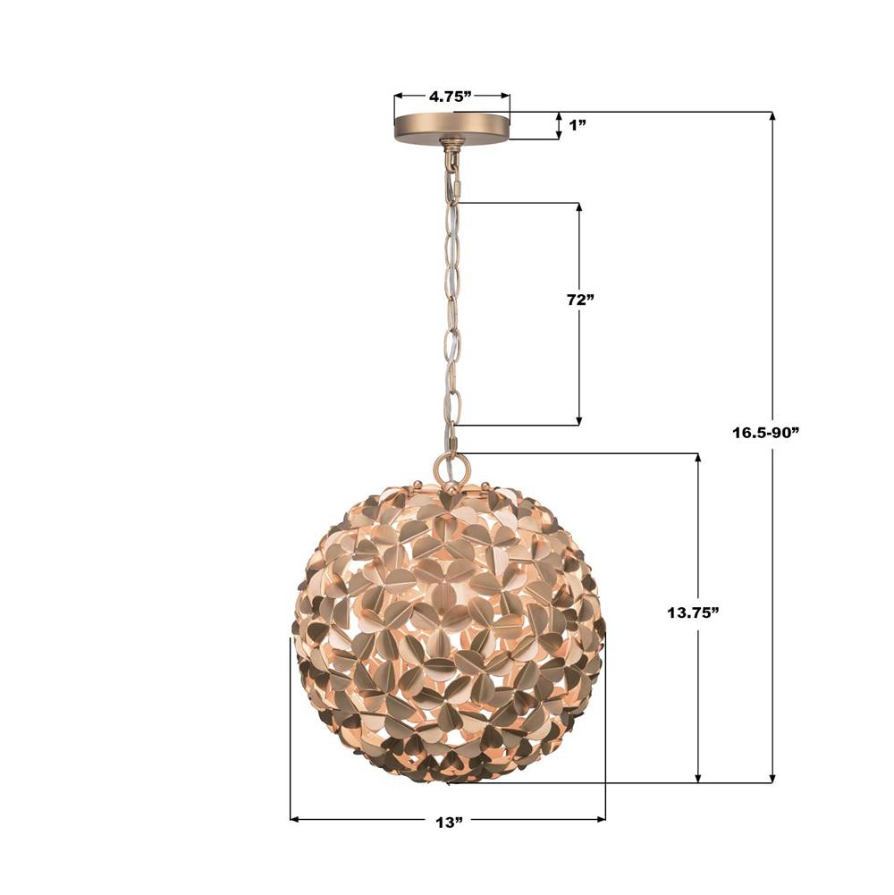 Crystorama COR-7105-SG Soft Gold Cora 13'' Soft Gold Chandelier Image 2