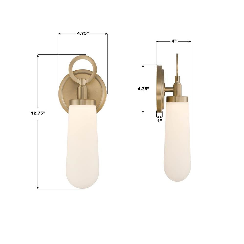Crystorama CVN-731-VG Vibrant Gold Calvin 4.75'' Integrated Led Vibrant Gold Sconce Image 2
