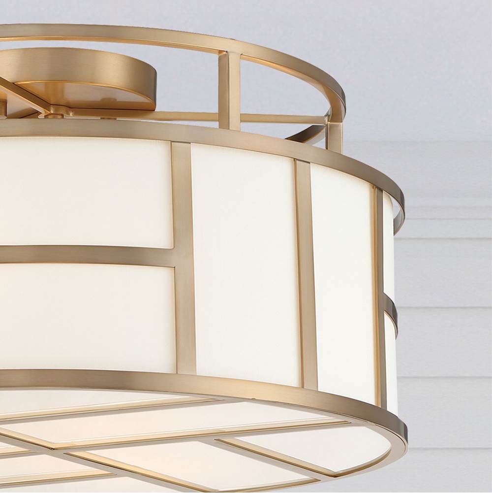 Crystorama Danielson Libby Langdon For Crystorama Danielson 3 Light Vibrant Gold Ceiling Mount
