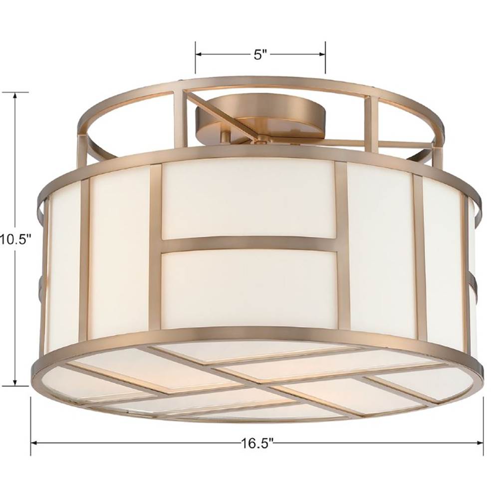 Crystorama DAN-400-VG Vibrant Gold Libby Langdon For Crystorama Danielson 3 Light Vibrant Gold Ceiling Mount Image 2