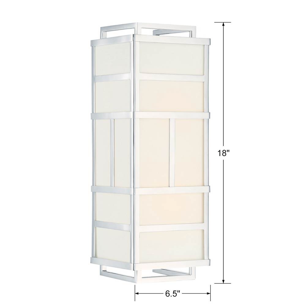 Crystorama Danielson Libby Langdon For Crystorama Danielson 2 Light Polished Nickel Wall Mount