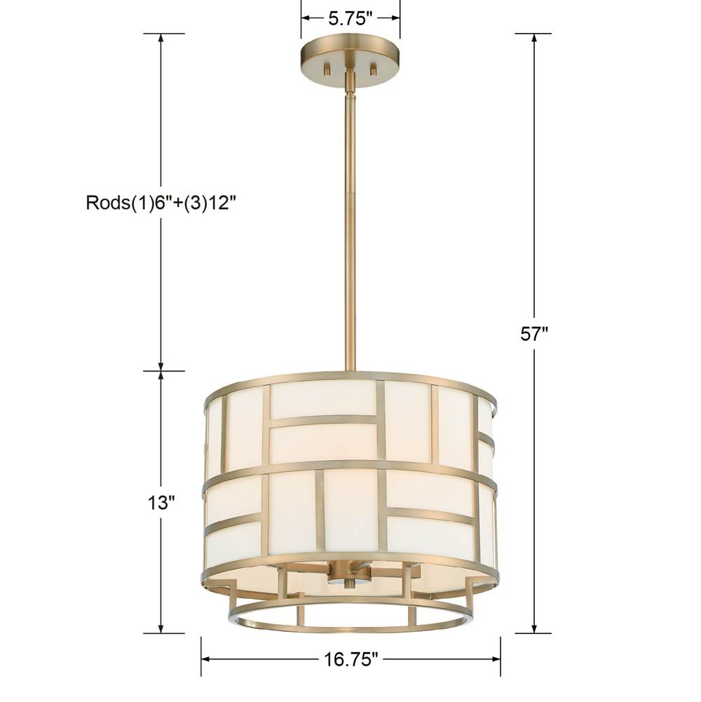 Crystorama DAN-404-VG Vibrant Gold Libby Langdon For Crystorama Danielson 4 Light Vibrant Gold Chandelier Image 2
