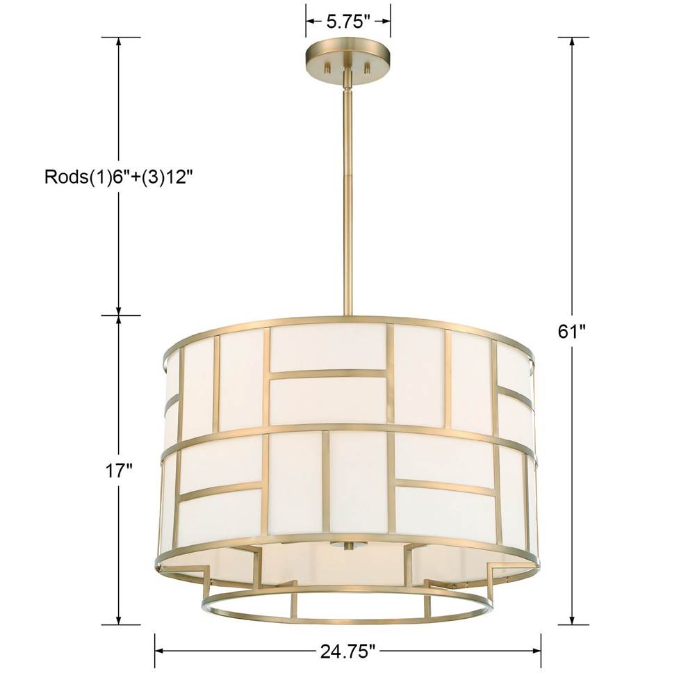 Crystorama DAN-406-VG Vibrant Gold Libby Langdon For Crystorama Danielson 6 Light Vibrant Gold Chandelier Image 2