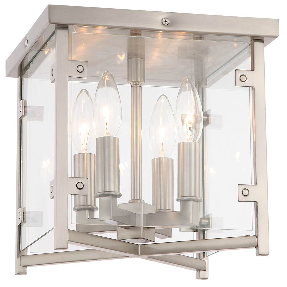 Crystorama DAN-8793-BN Brushed Nickel Danbury 4 Light Brushed Nickel Ceiling Mount Image 1