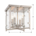 Crystorama Danbury 4 Light Brushed Nickel Ceiling Mount