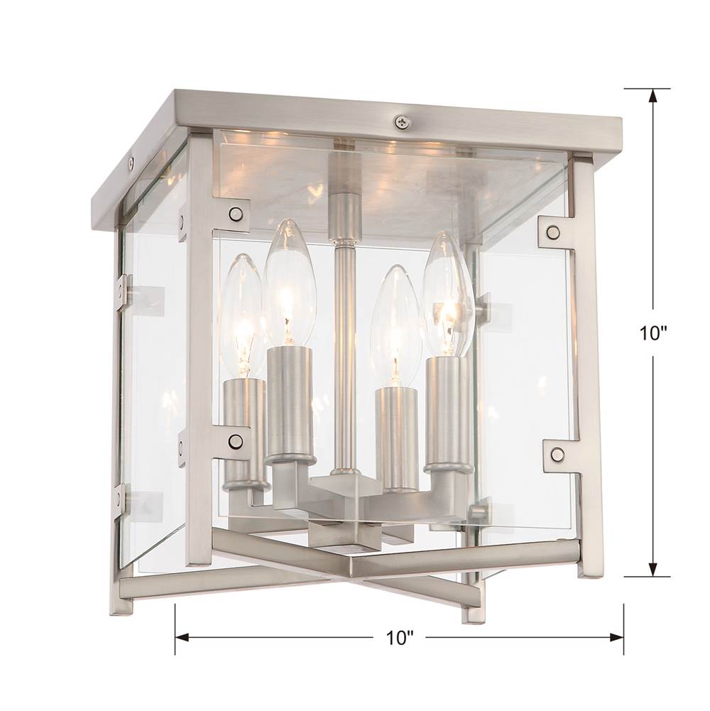 Crystorama Danbury 4 Light Brushed Nickel Ceiling Mount