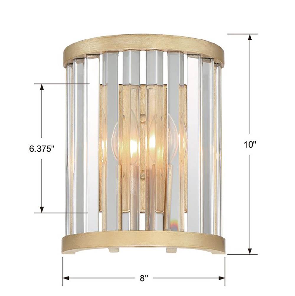 Crystorama DAR-1012-DT Distressed Twilight Darcy 2 Light Distressed Twilight Wall Mount Image 2