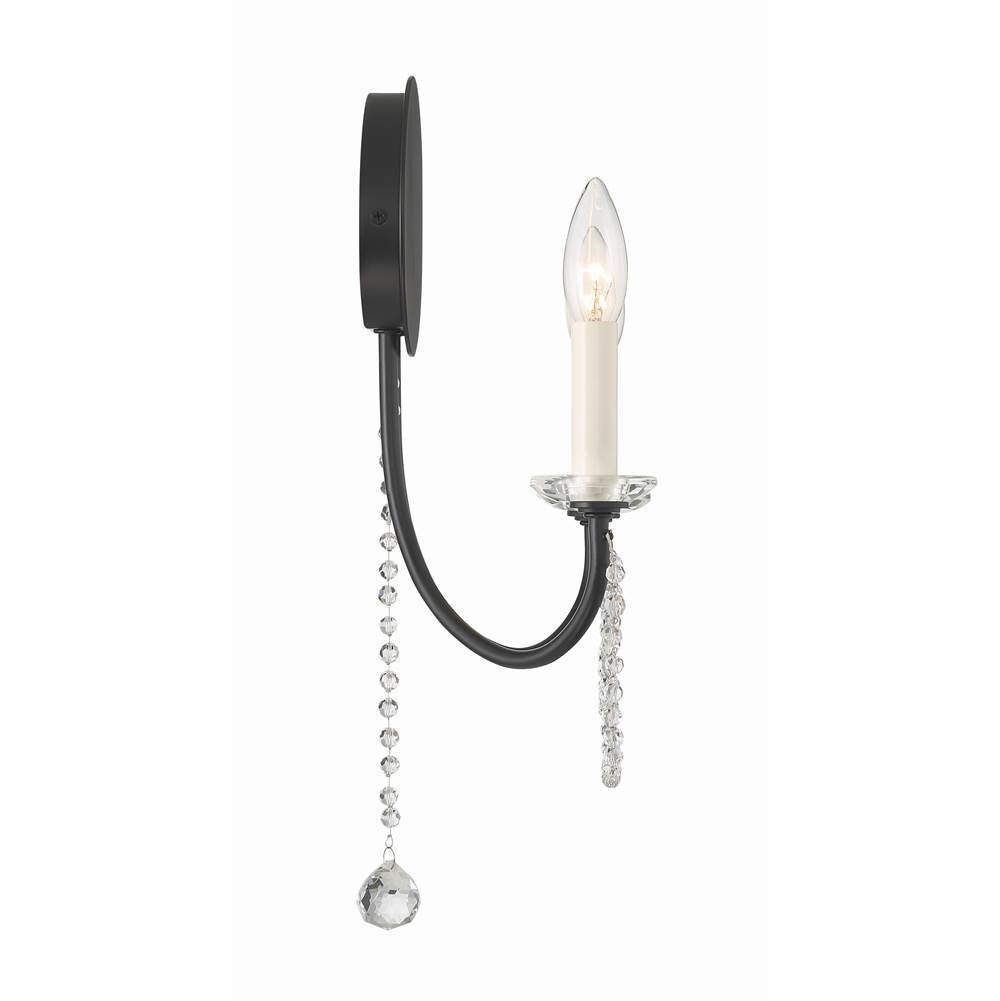 Crystorama DEL-90802-MK Matte Black Delilah 2 Light Matte Black Wall Mount Image 3