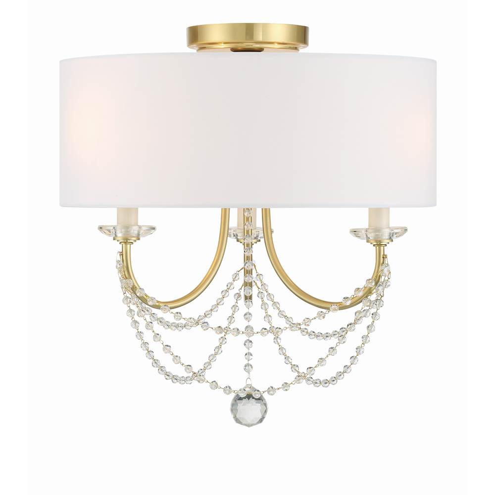 Crystorama DEL-90803-AG_CEILING Aged Brass Delilah 3 Light Aged Brass Ceiling Mount Image 1