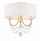 Crystorama Delilah 3 Light Aged Brass Ceiling Mount