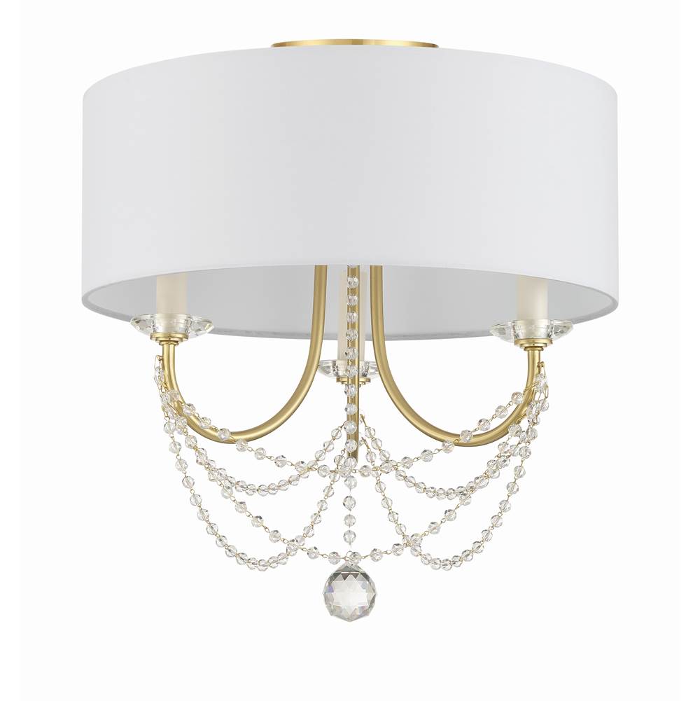 Crystorama DEL-90803-AG_CEILING Aged Brass Delilah 3 Light Aged Brass Ceiling Mount Image 4