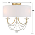 Crystorama DEL-90803-AG_CEILING Aged Brass Delilah 3 Light Aged Brass Ceiling Mount Image 2
